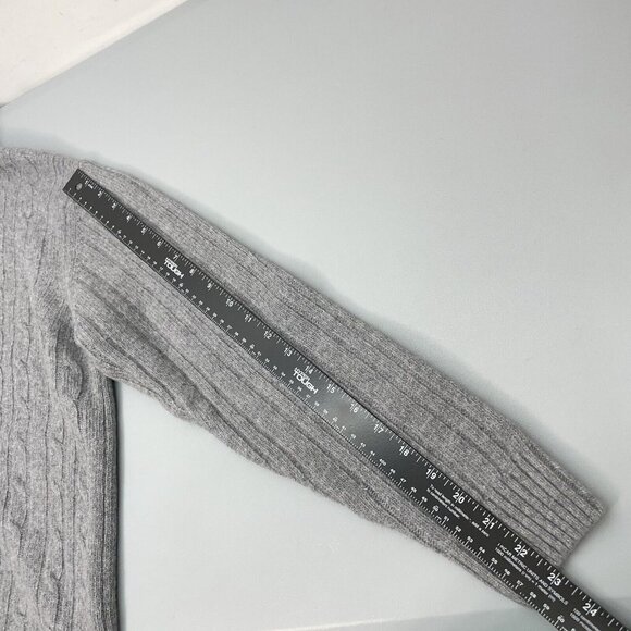 Daniele Blasi Italian Wool Sweater 1/4 Zip Cable Knit Gray Mens L - Picture 8 of 8